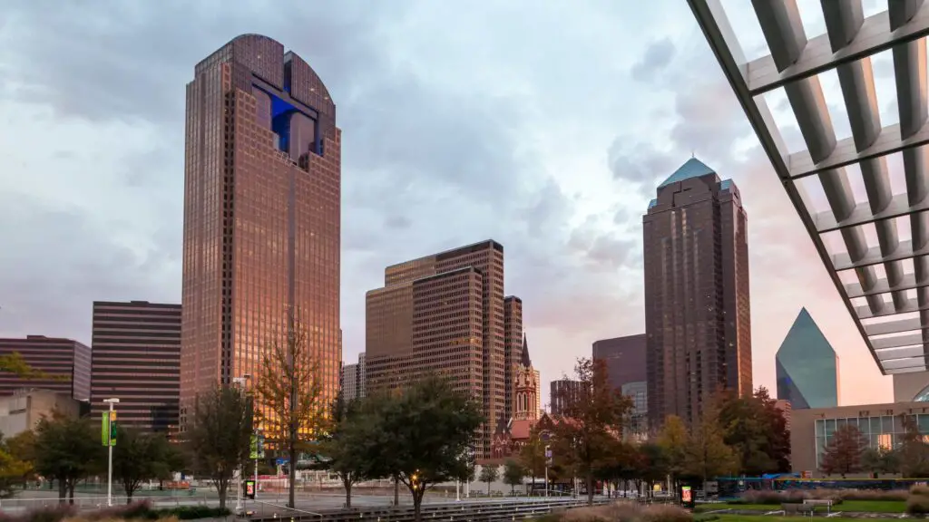 downtown Dallas at night