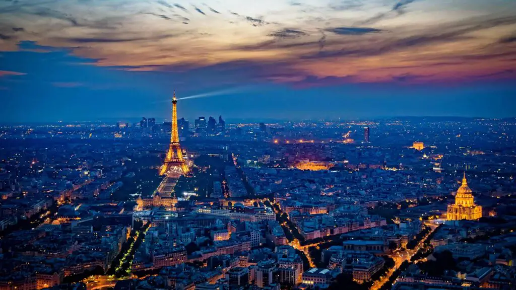 Paris at night time